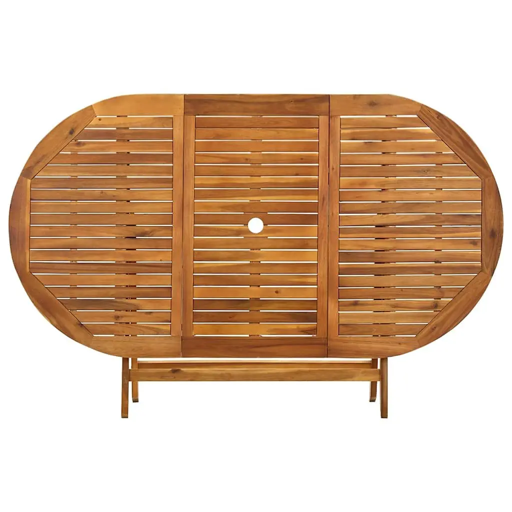 Folding Garden Dining Table Brown Solid Acacia Wood 160x85x75cm
