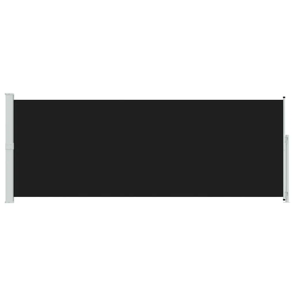 Retractable Side Awning Black 180x500cm Outdoor Privacy Screen Shade