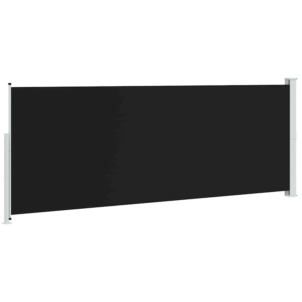 Retractable Side Awning Black 180x500cm Outdoor Privacy Screen Shade