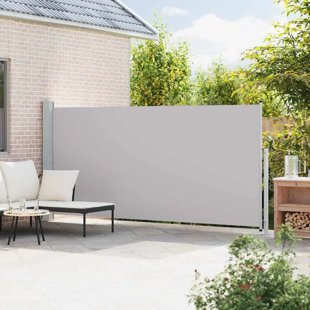Retractable Side Awning Grey 180x500cm Privacy Screen Sunshade