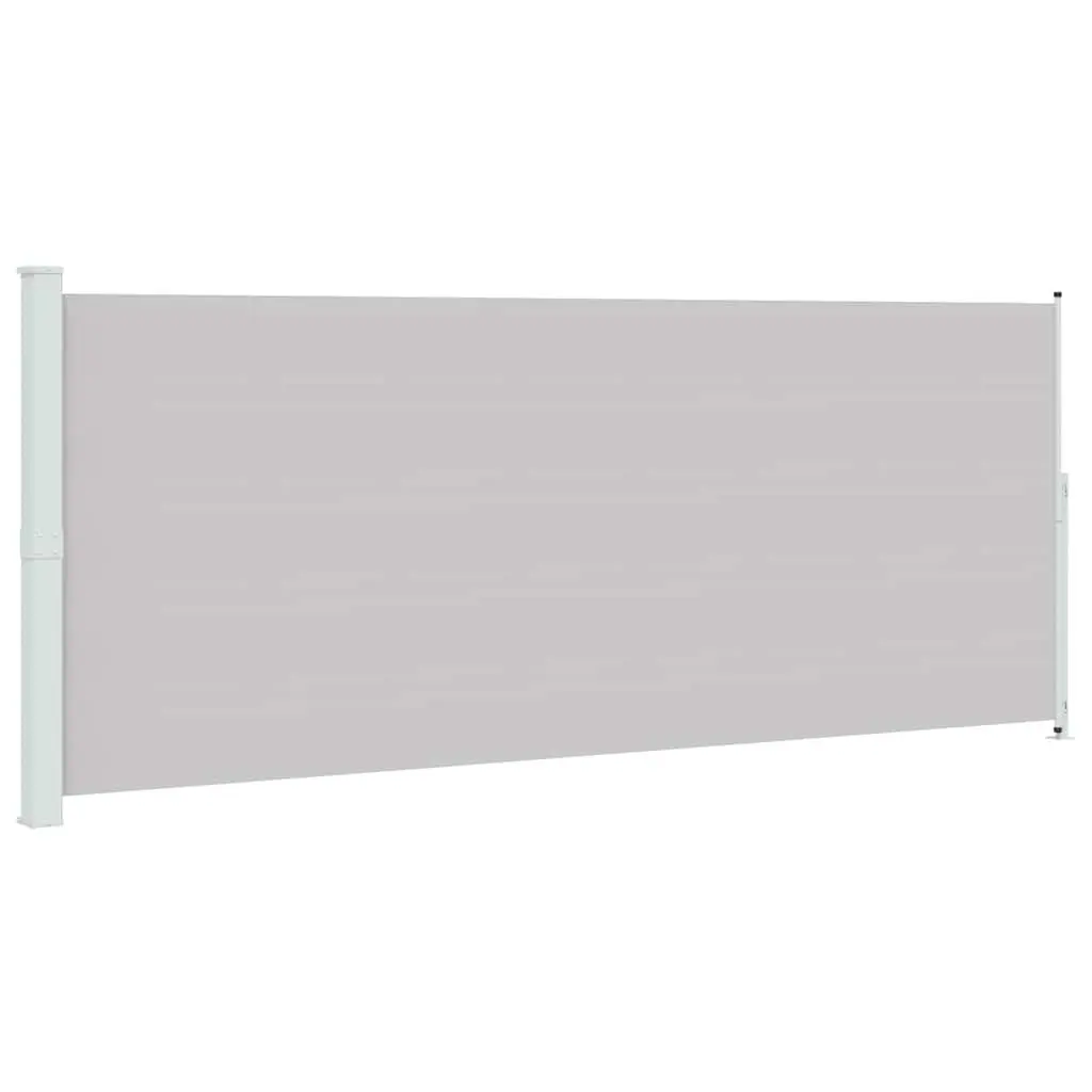 Retractable Side Awning Grey 200x500cm Outdoor Sunshade Privacy Screen