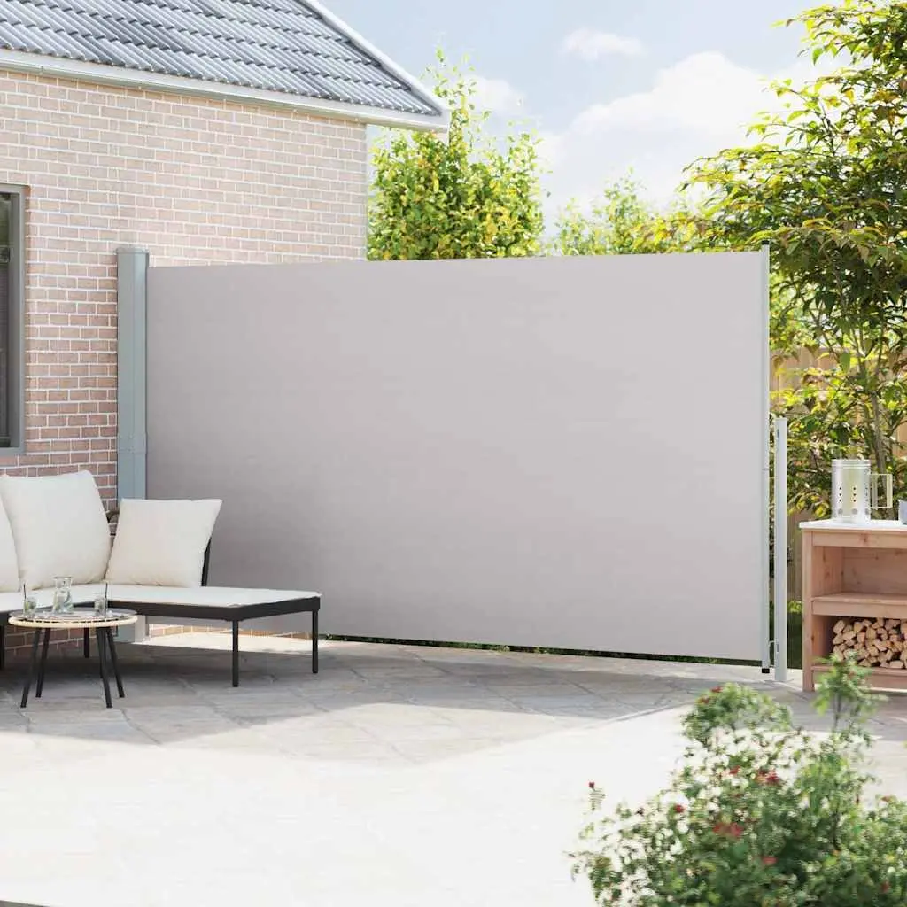 Retractable Side Awning Grey 200x500cm Outdoor Sunshade Privacy Screen