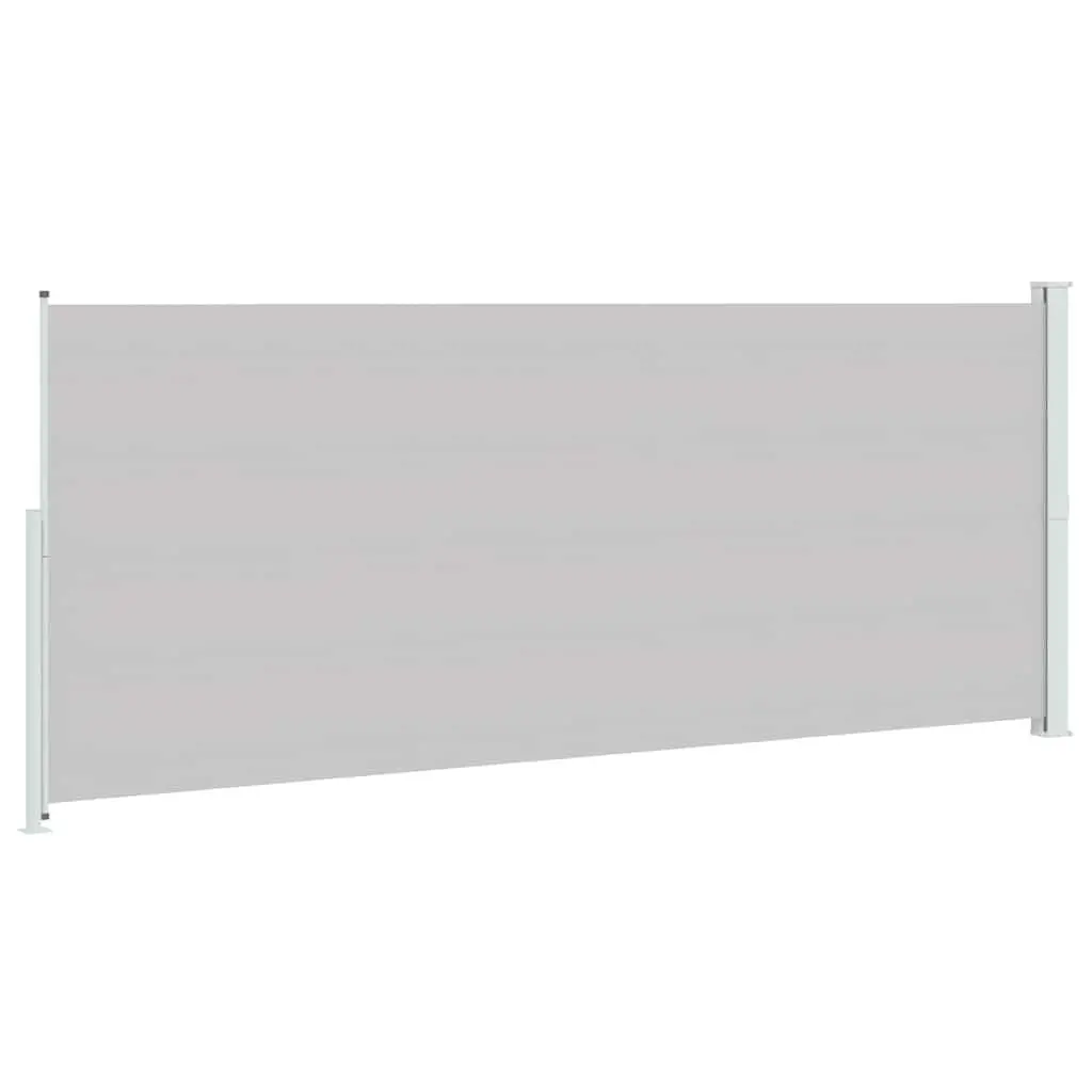 Retractable Side Awning Grey 200x500cm Outdoor Sunshade Privacy Screen