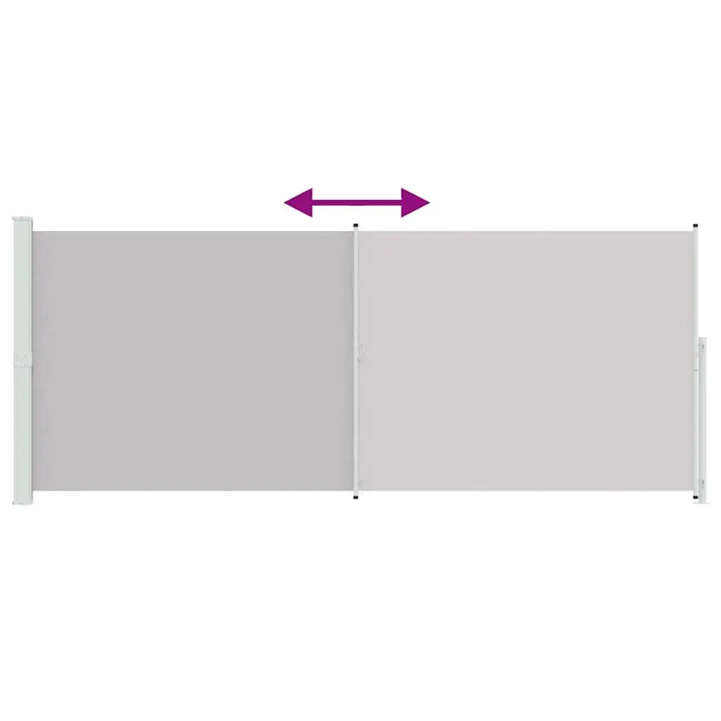 Retractable Side Awning Grey 200x500cm Outdoor Sunshade Privacy Screen