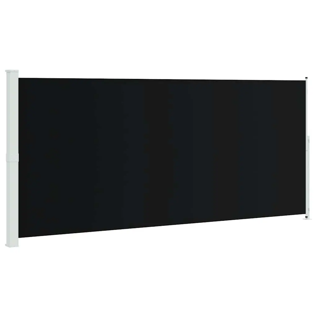 Retractable Side Awning Black 220x500cm Outdoor Privacy Screen Sunshade