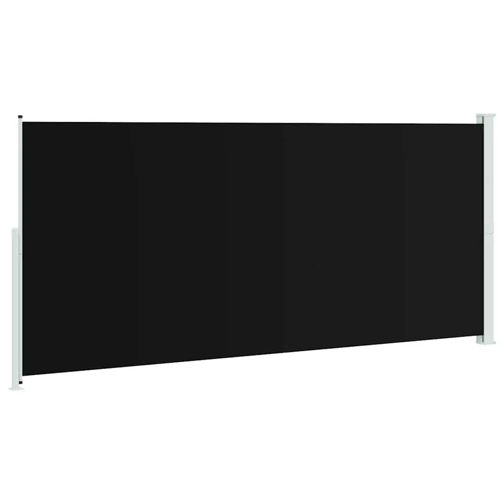 Retractable Side Awning Black 220x500cm Outdoor Privacy Screen Sunshade
