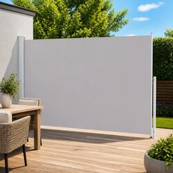 Patio Retractable Side Awning 220x500cm Grey Outdoor Sunshade Screen