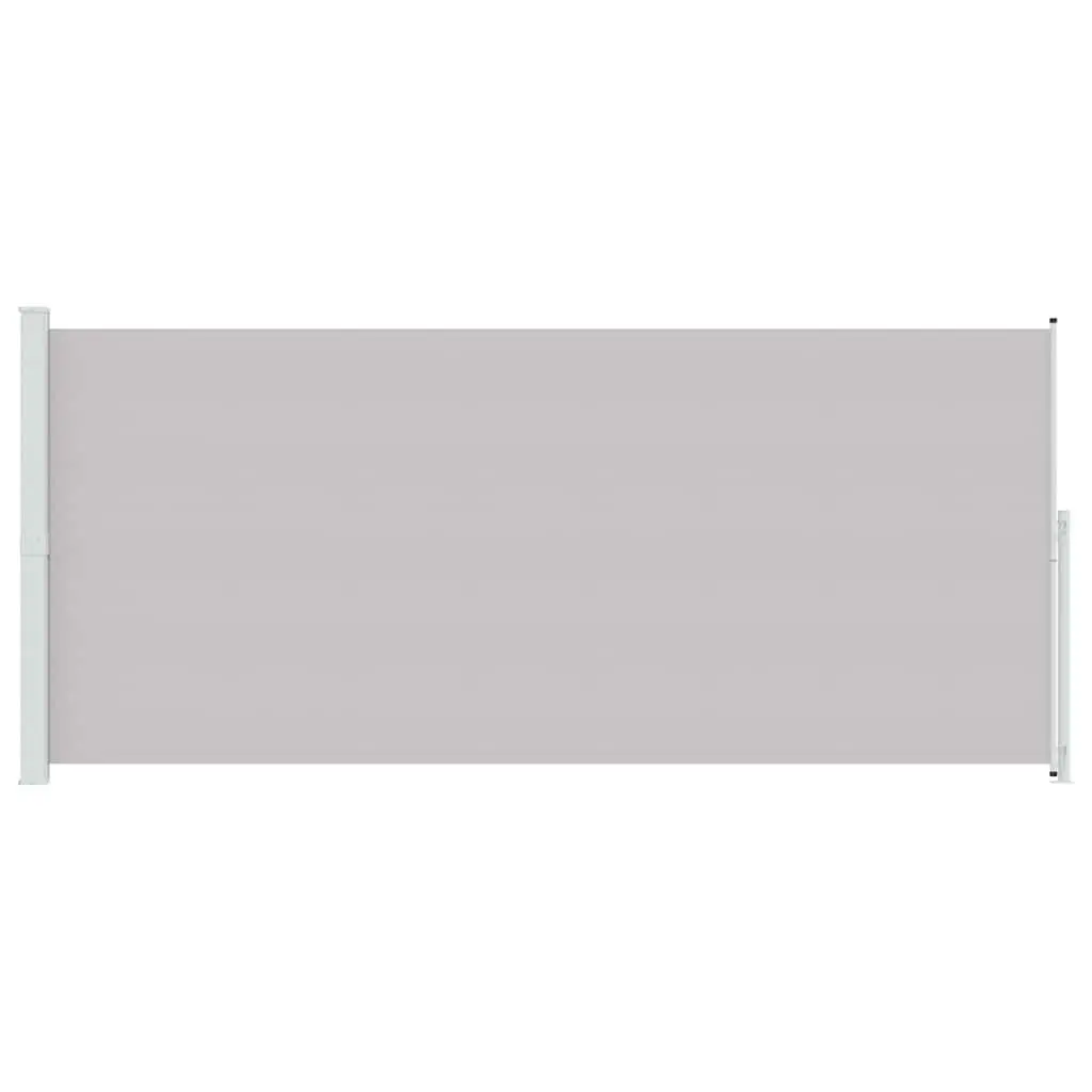 Retractable Side Awning Grey 220x500cm Outdoor Sunshade Screen