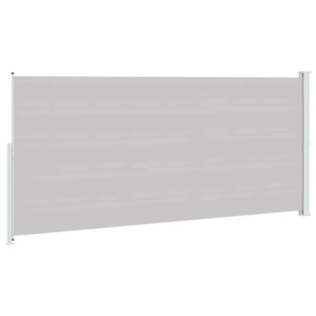Retractable Side Awning Grey 220x500cm Outdoor Sunshade Screen