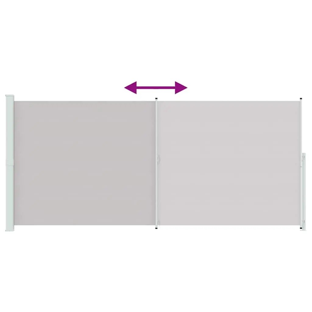 Retractable Side Awning Grey 220x500cm Outdoor Sunshade Screen