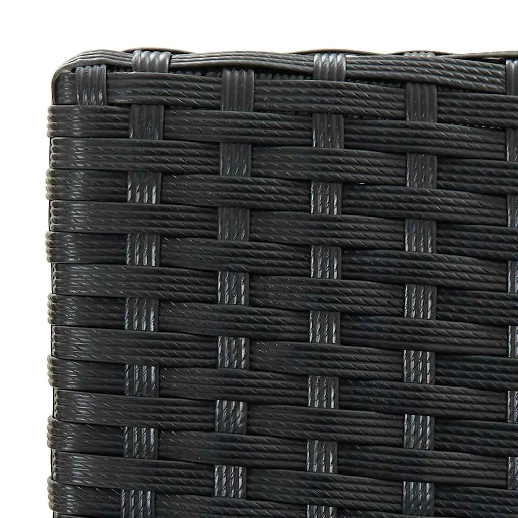 Outdoor Bar Stools UV Resistant Poly Rattan Black with Cushions 2 pcs