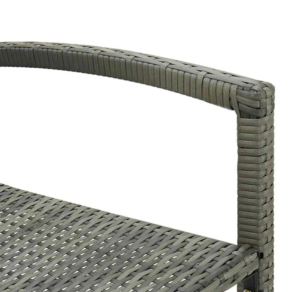 Outdoor Bar Stools 4 Pieces Grey PE Rattan Garden Seating Furniture Set