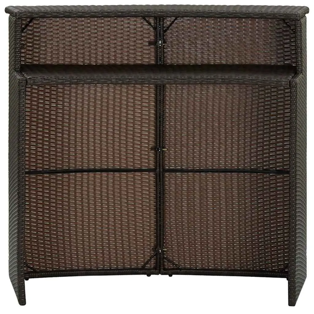 Outdoor Bar Table 2-Tier Brown Counter Height