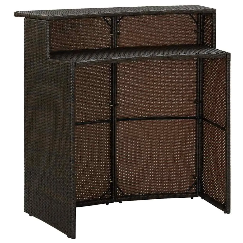 Outdoor Bar Table 2-Tier Brown Counter Height