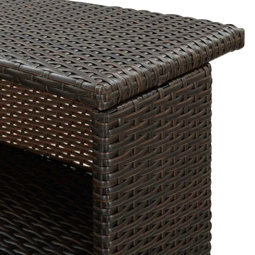 Outdoor Bar Table 2-Tier Brown Counter Height
