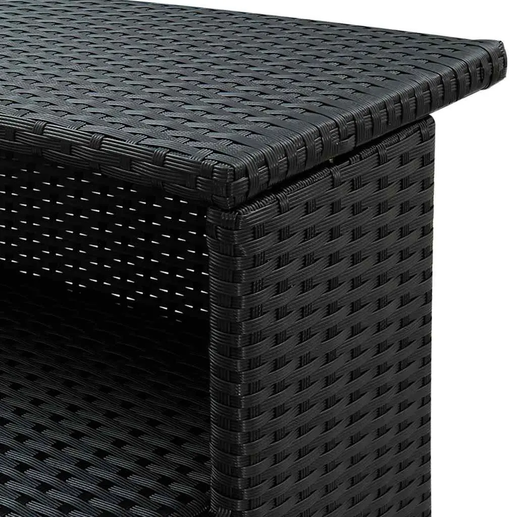 Outdoor Bar Table Black Counter Height 2-Tier Design Garden Patio Furniture