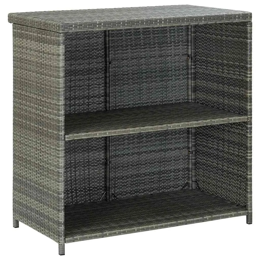 3 Piece Bar Set Poly Rattan Outdoor Garden Table Stools Grey