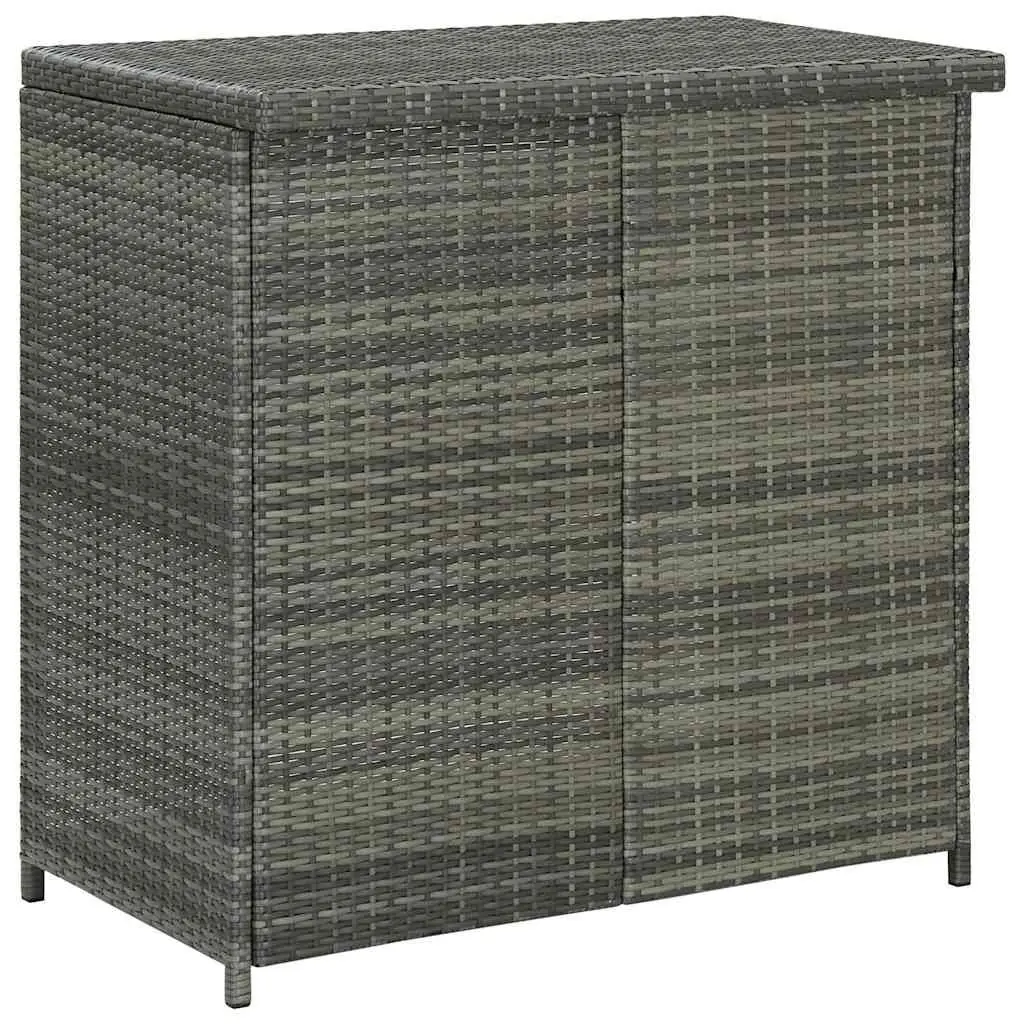 3 Piece Bar Set Poly Rattan Outdoor Garden Table Stools Grey