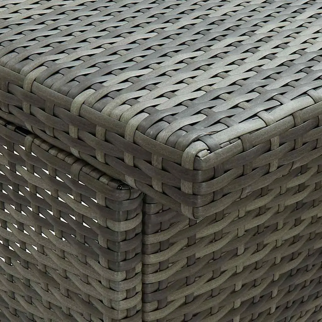 3 Piece Bar Set Poly Rattan Outdoor Garden Table Stools Grey
