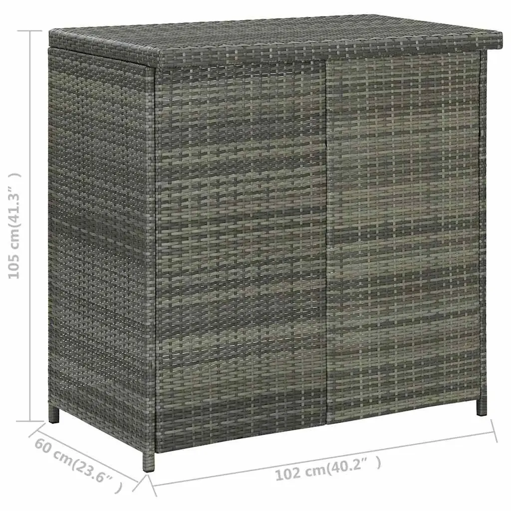 3 Piece Bar Set Poly Rattan Outdoor Garden Table Stools Grey