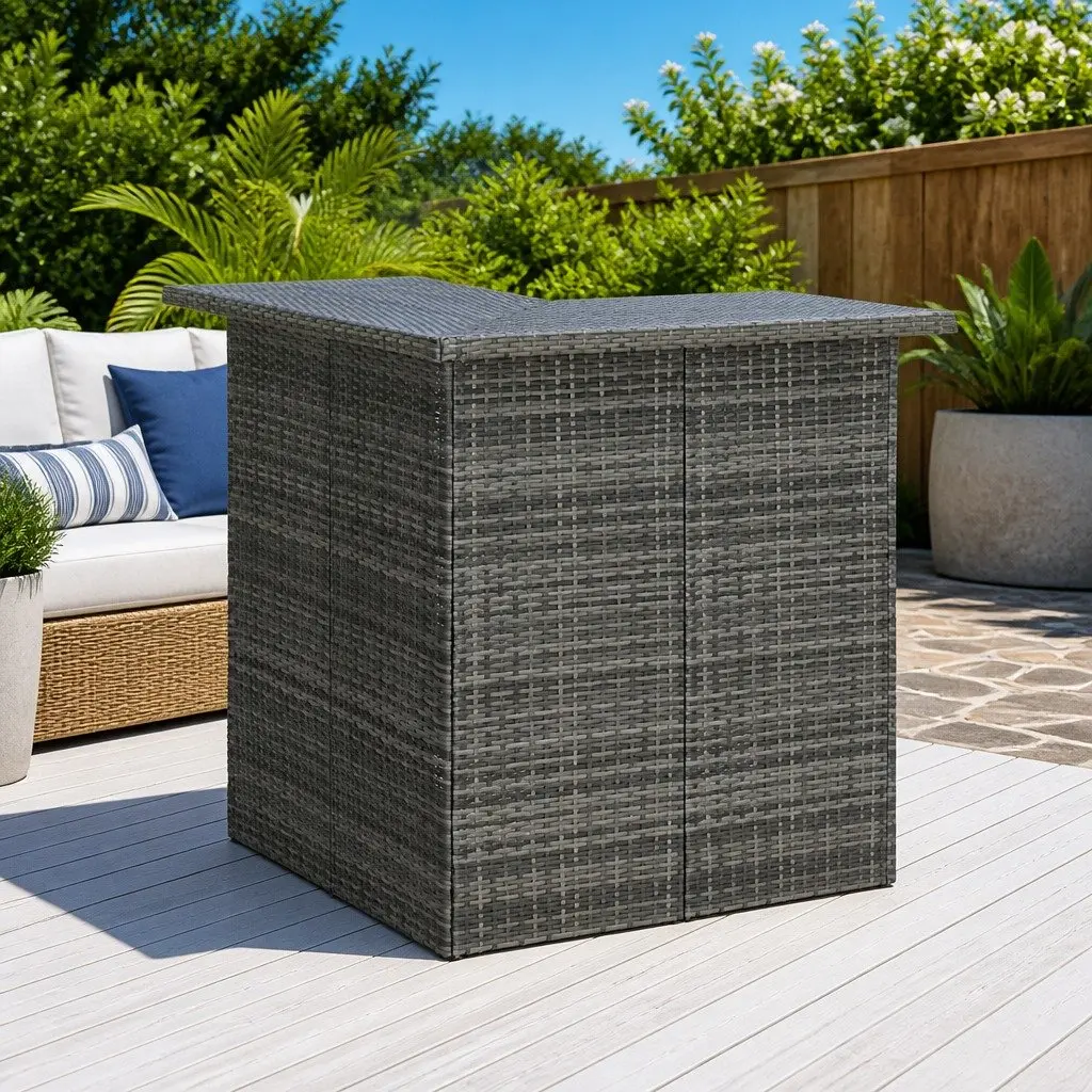Grey Corner Bar Table
