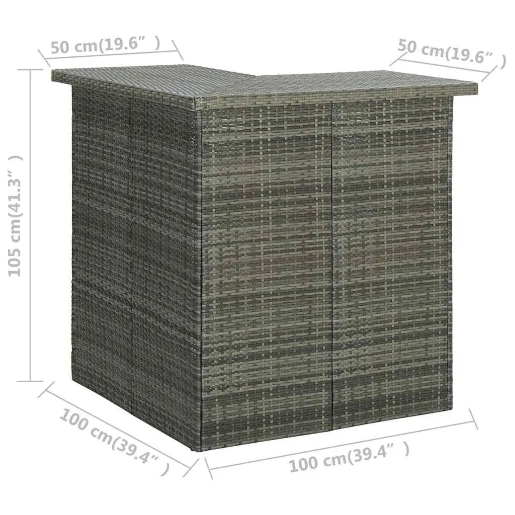 Grey Corner Bar Table