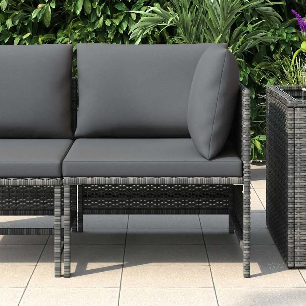 Outdoor Sectional Corner Sofa Weather-Resistant Grey PE Rattan