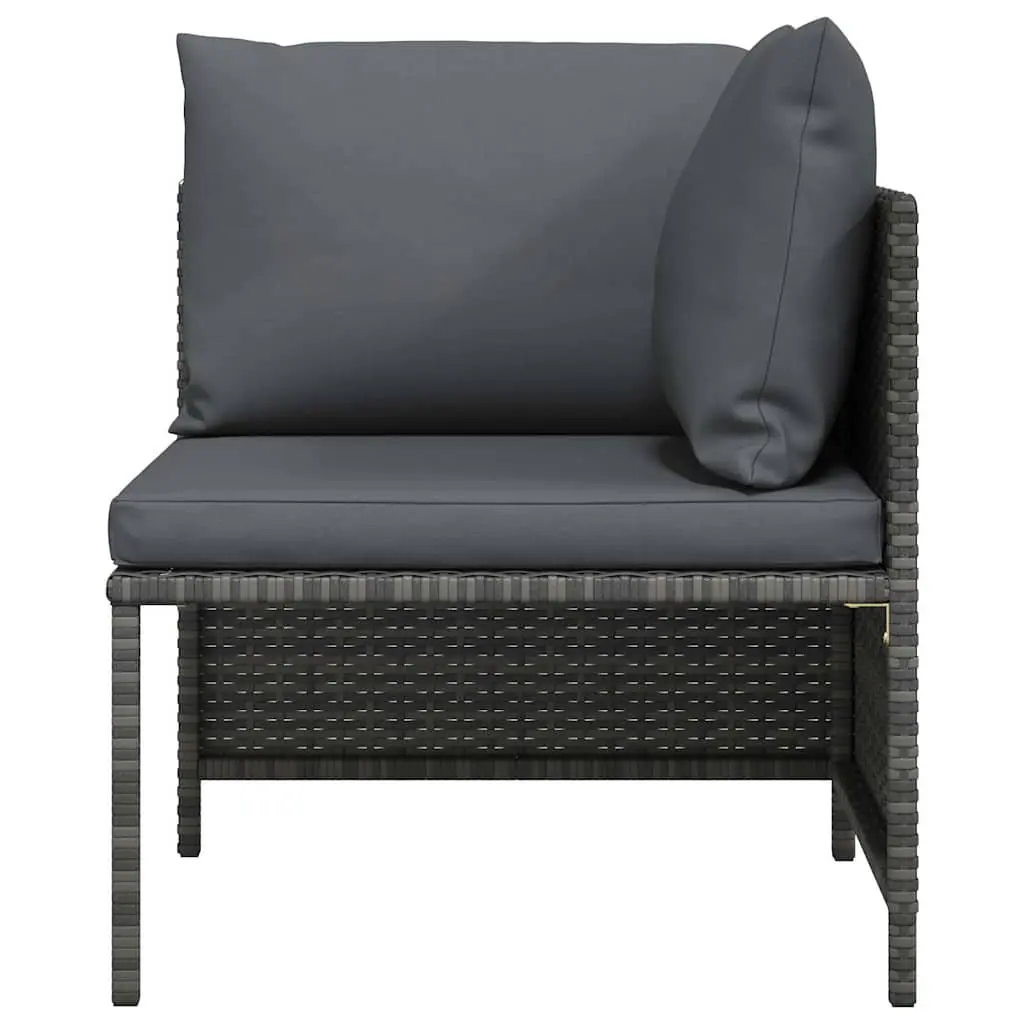 Outdoor Sectional Corner Sofa Weather-Resistant Grey PE Rattan