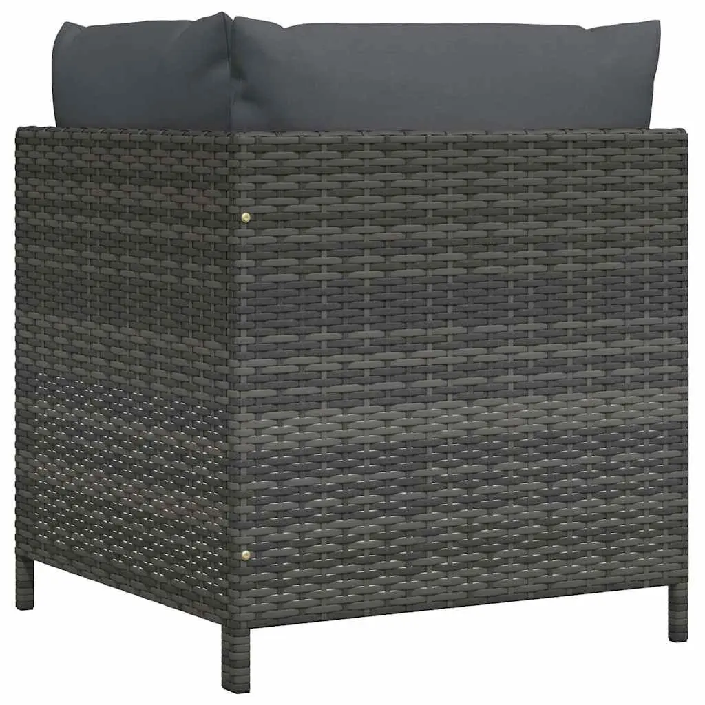 Outdoor Sectional Corner Sofa Weather-Resistant Grey PE Rattan