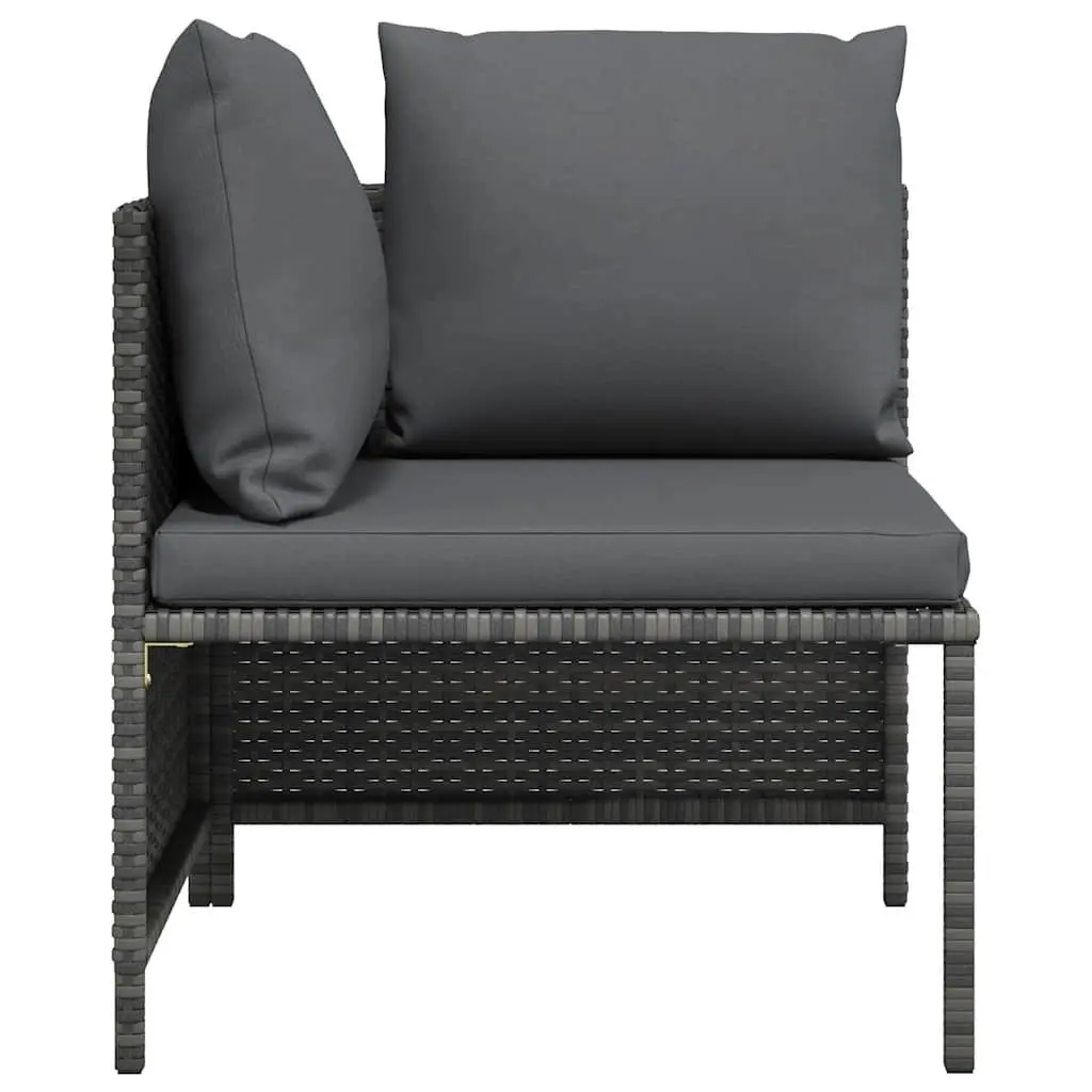 Outdoor Sectional Corner Sofa Weather-Resistant Grey PE Rattan