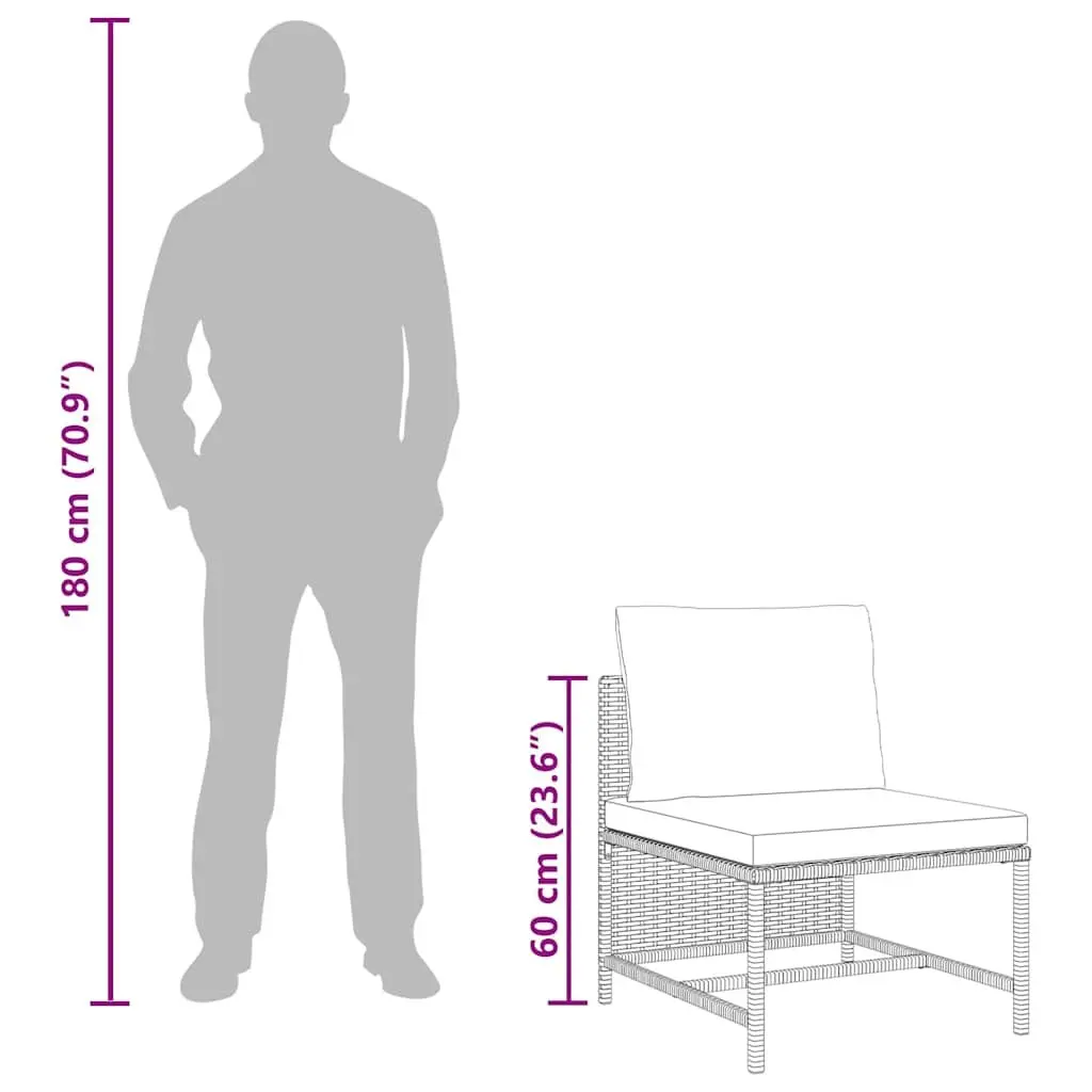 Outdoor Middle Sofa with Removable Cushions