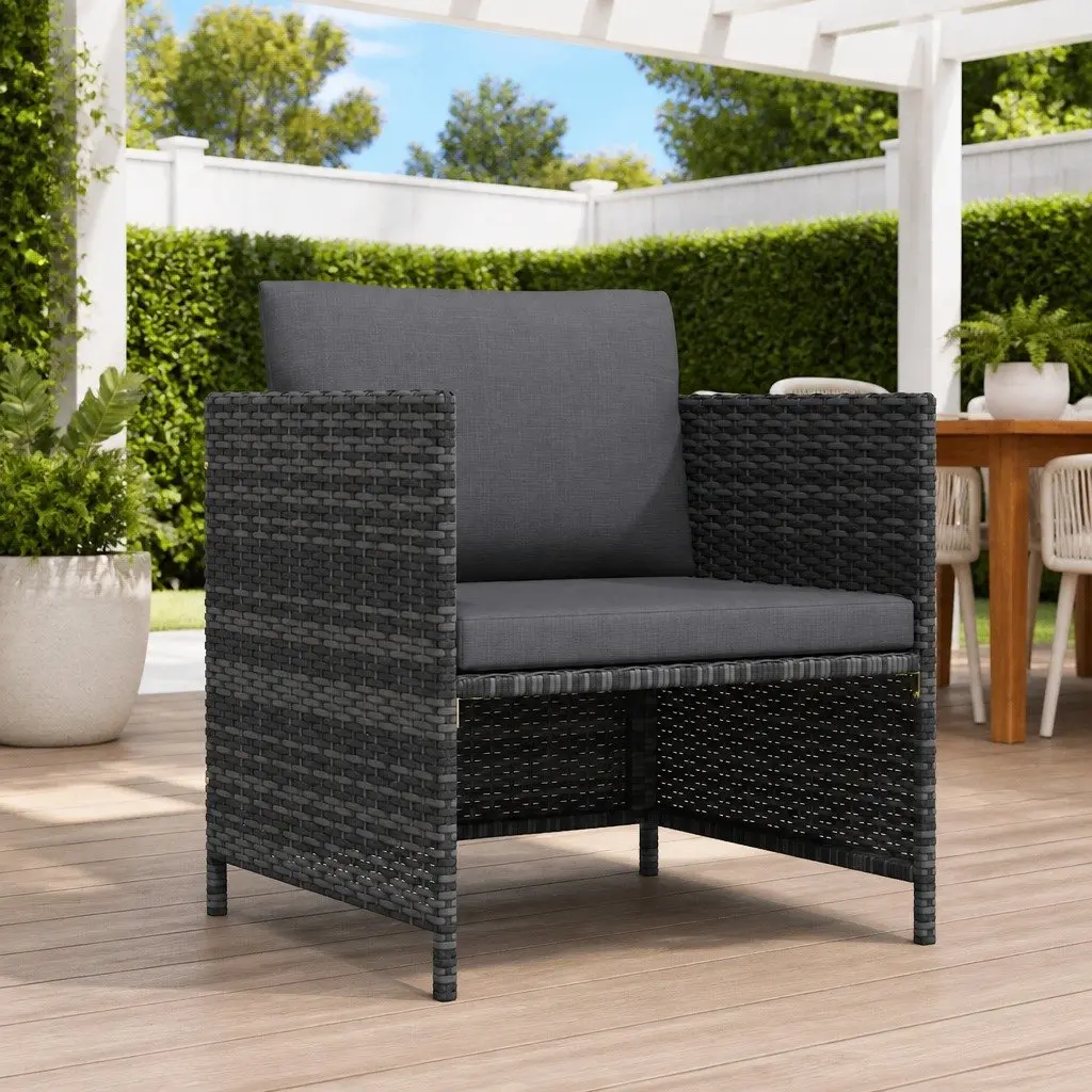 Outdoor Lounge Sofa in Grey Poly Rattan