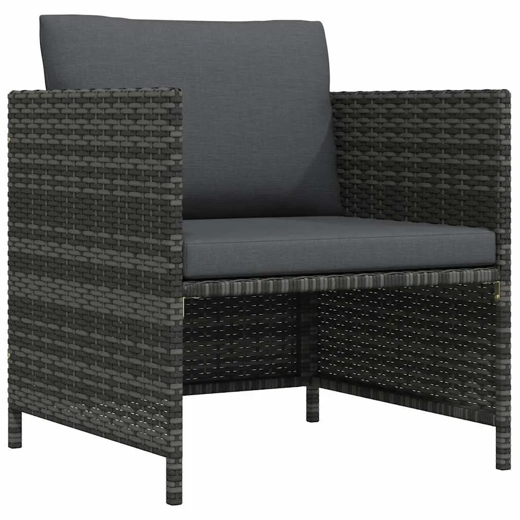 Outdoor Lounge Sofa in Grey Poly Rattan