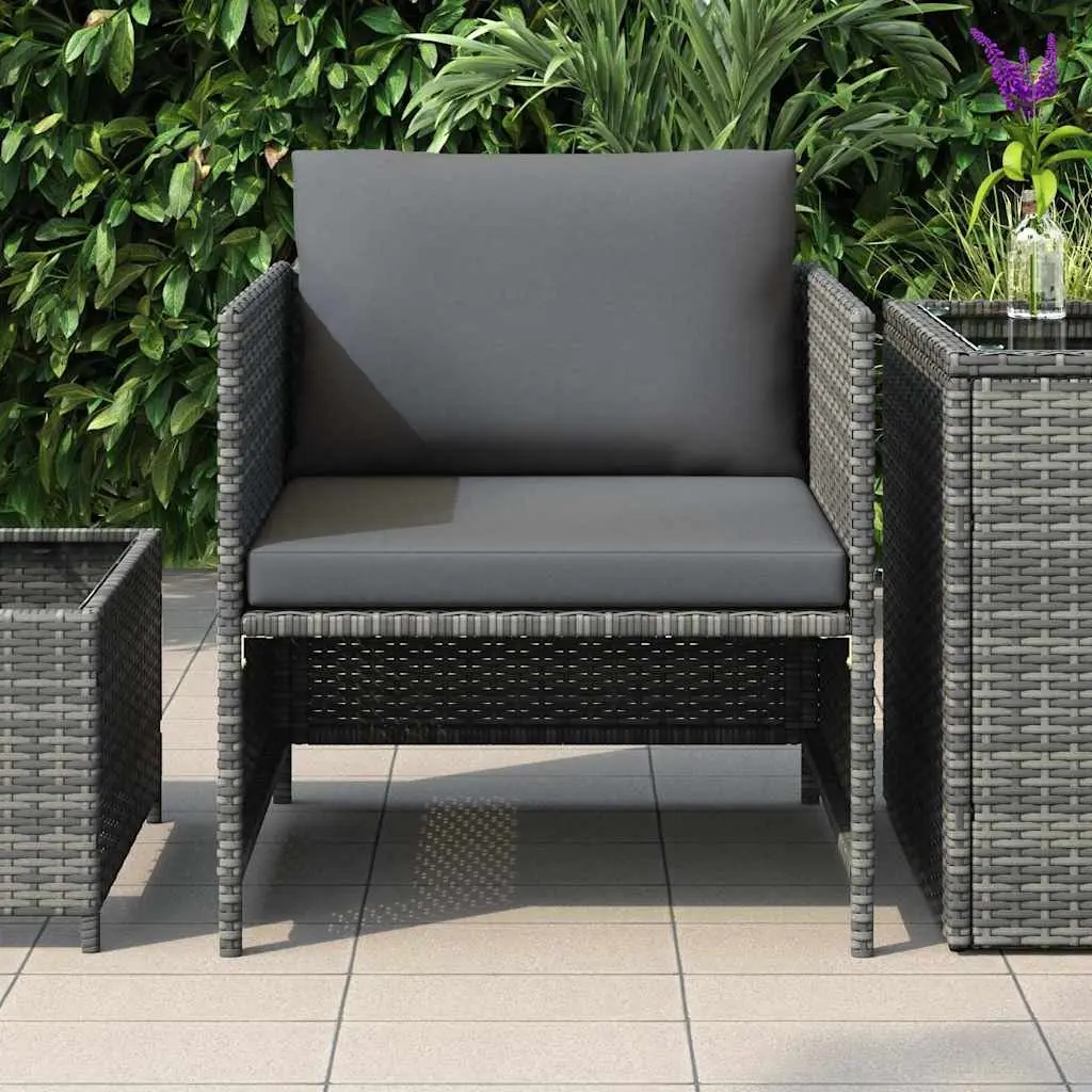 Outdoor Lounge Sofa in Grey Poly Rattan
