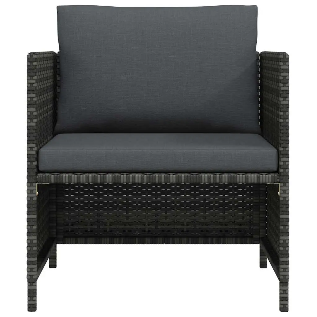 Outdoor Lounge Sofa in Grey Poly Rattan