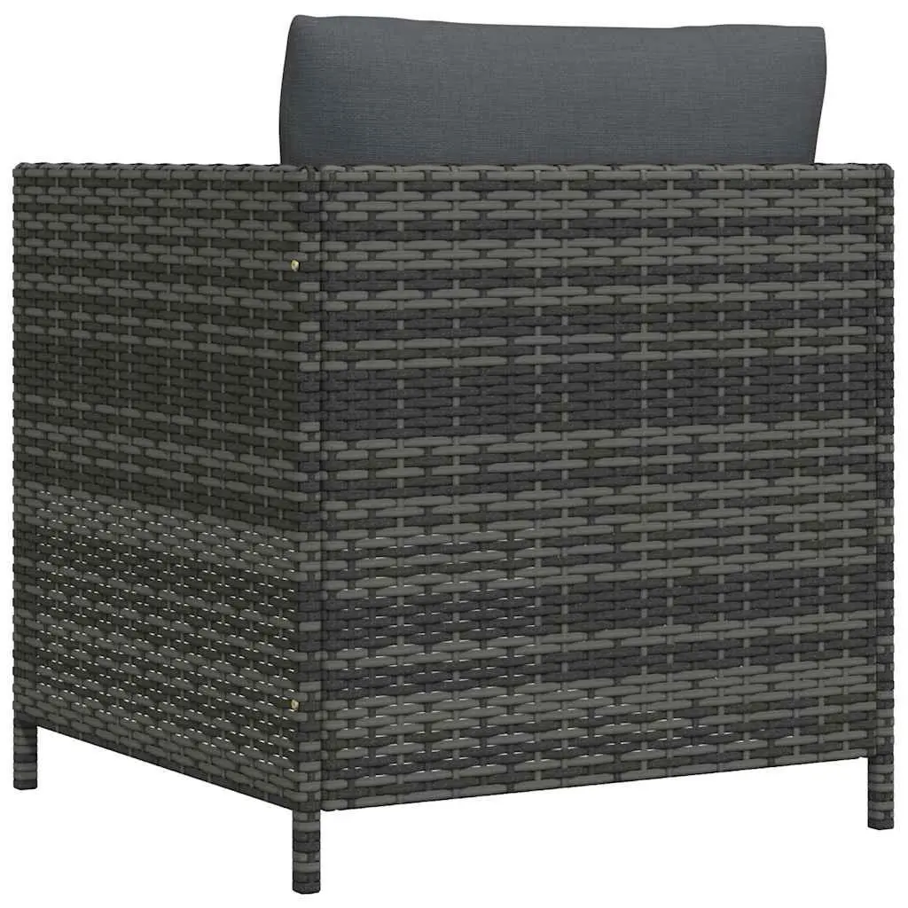 Outdoor Lounge Sofa in Grey Poly Rattan
