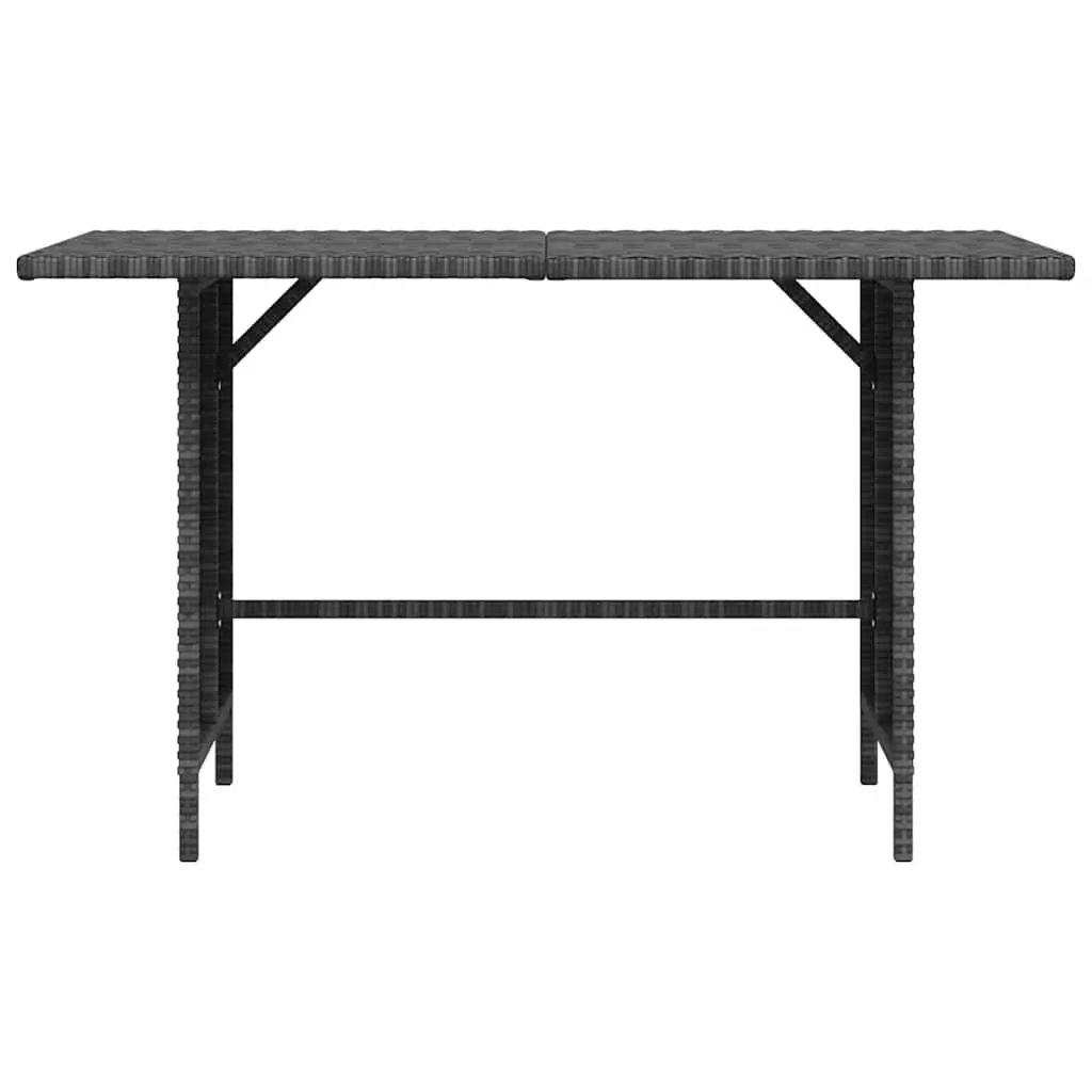 Garden Dining Table Grey Water-Resistant PE Rattan 110 x 70 x 65 cm