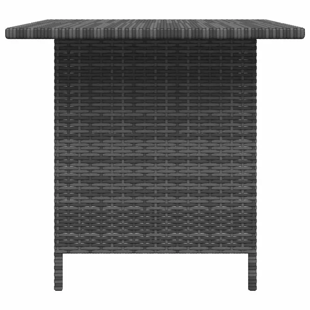 Garden Dining Table Grey Water-Resistant PE Rattan 110 x 70 x 65 cm