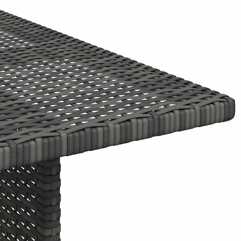 Garden Dining Table Grey Water-Resistant PE Rattan 110 x 70 x 65 cm
