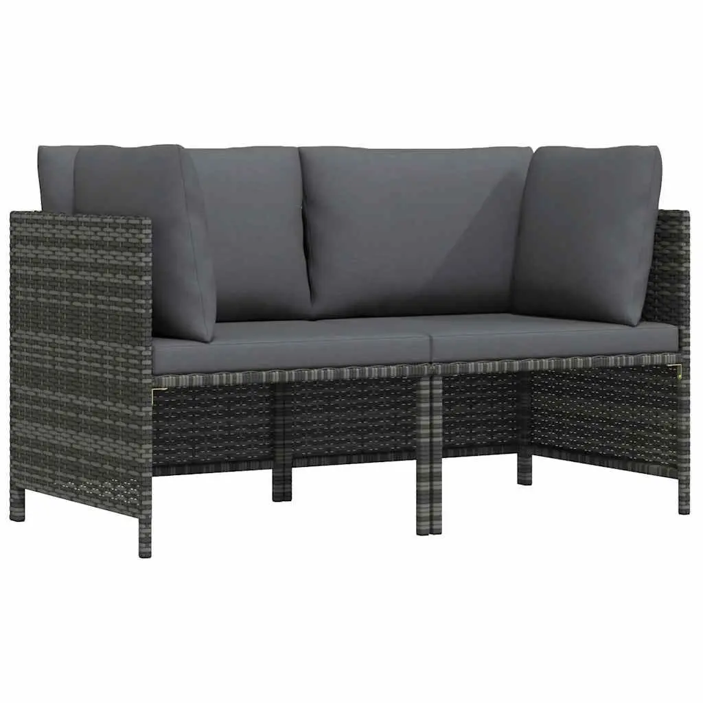 2-Seater Garden Sofa Outdoor Patio Lounge Seat Water-Resistant PE Rattan Grey