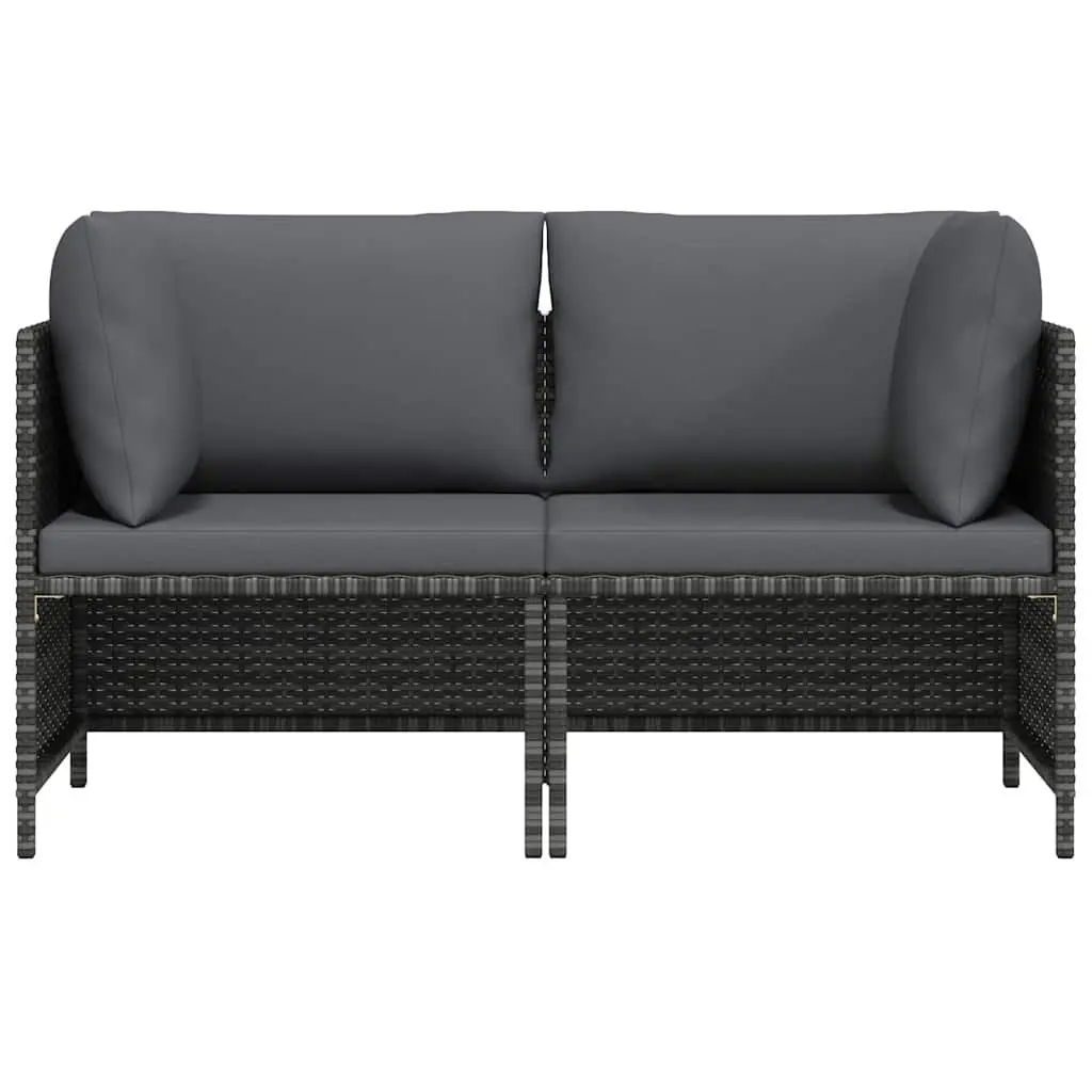 2-Seater Garden Sofa Outdoor Patio Lounge Seat Water-Resistant PE Rattan Grey