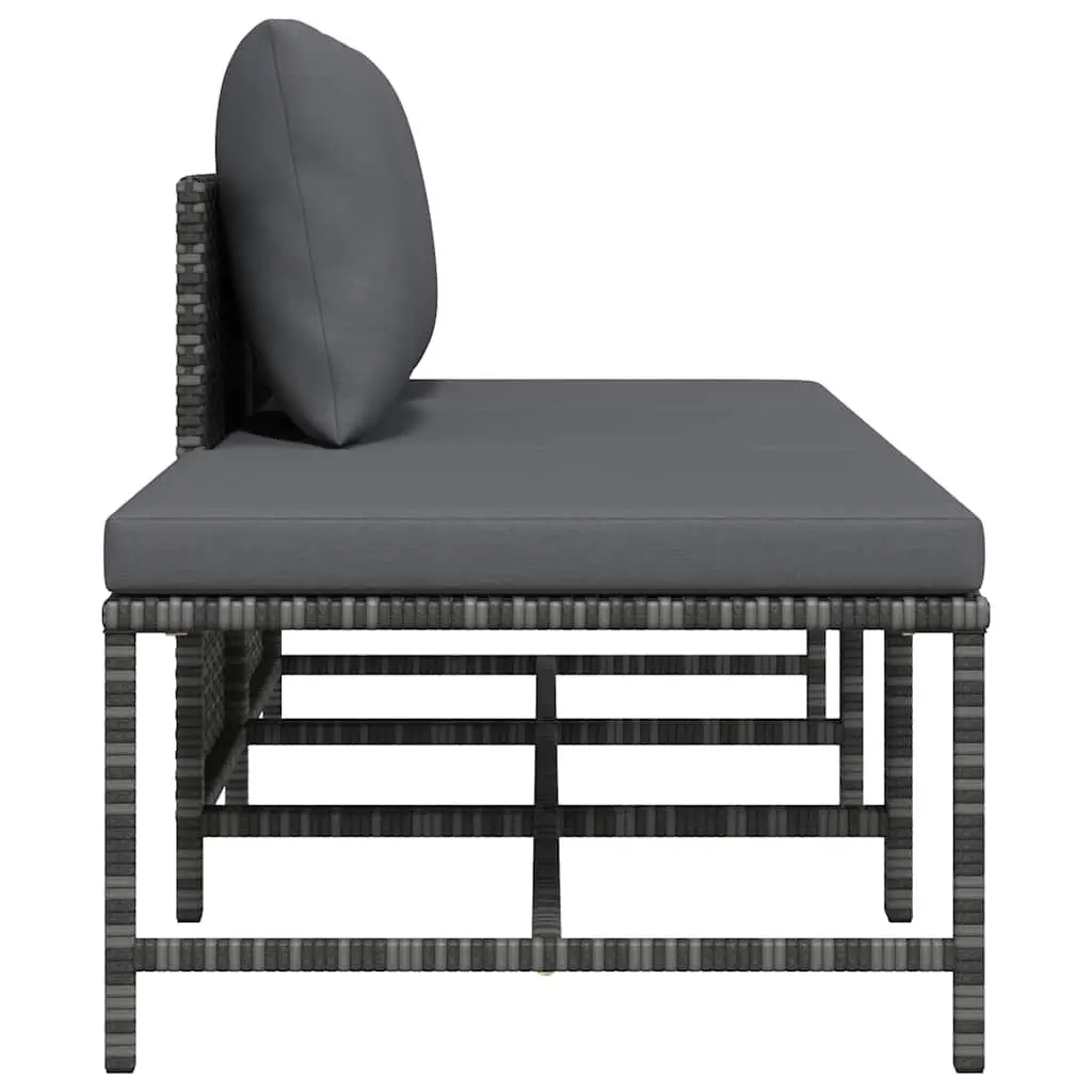 Grey Poly Rattan 3 Piece Outdoor Garden Sofa Set with Cushions Lounge Furniture