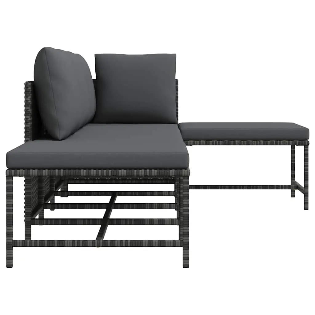5-Piece Garden Sofa Set in Grey Rattan