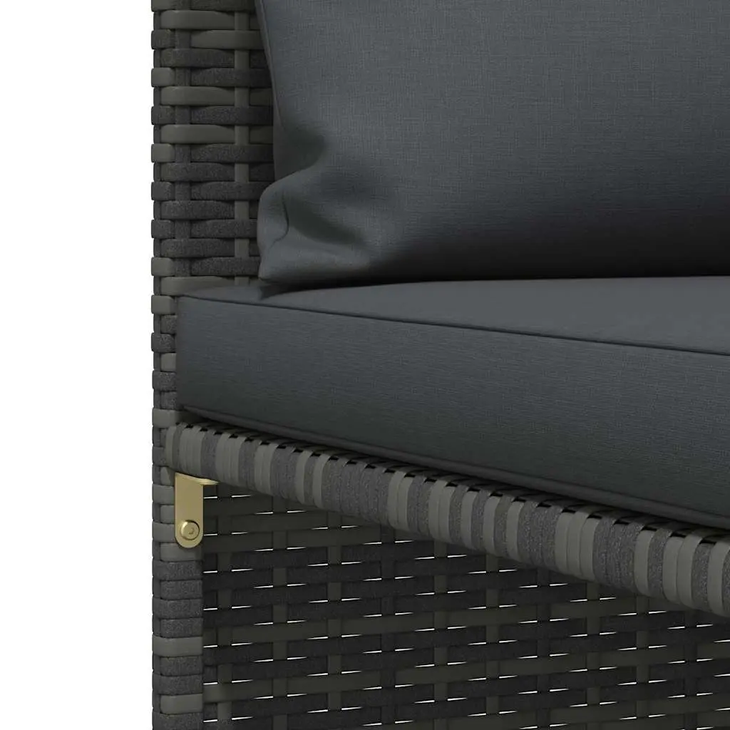Outdoor Sectional Sofa Set Grey 4 Piece Rattan with Cushions
