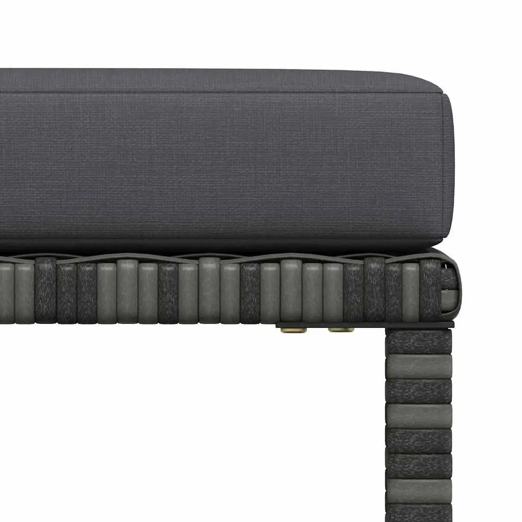 Outdoor Sectional Sofa Set Grey 4 Piece Rattan with Cushions