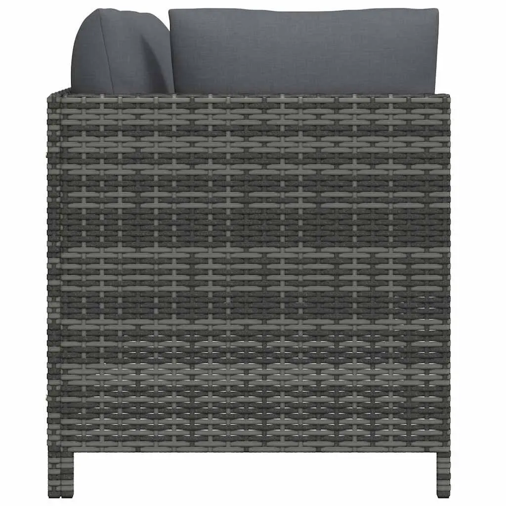 Garden Sofa Set 2 Piece Outdoor Sectional Rattan Grey