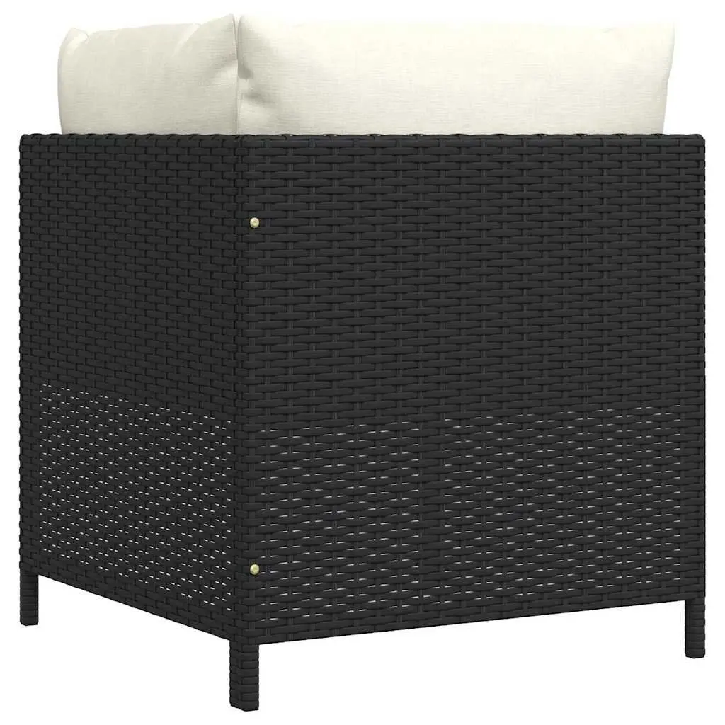 Outdoor Sectional Corner Sofa Weather-resistant PE Rattan Black Garden Lounge Seat