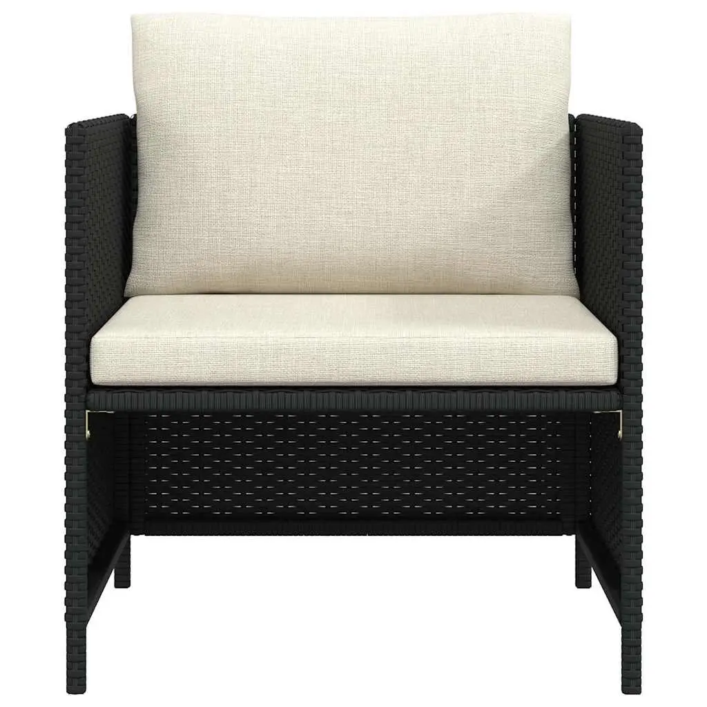 Outdoor Garden Sofa with Cushions Black PE Rattan Modular Lounge Sectional
