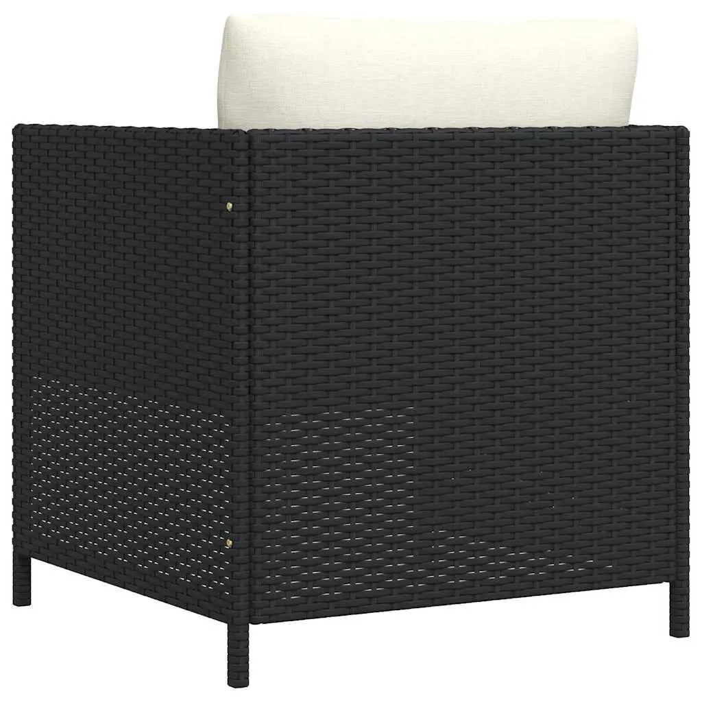 Outdoor Garden Sofa with Cushions Black PE Rattan Modular Lounge Sectional