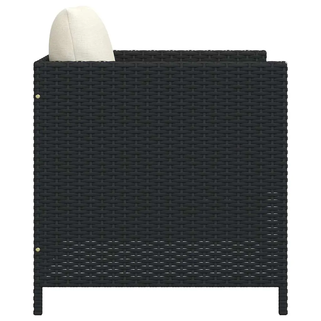 Outdoor Garden Sofa with Cushions Black PE Rattan Modular Lounge Sectional